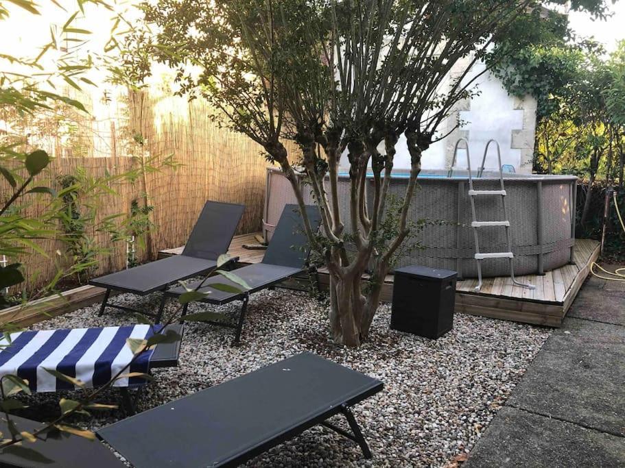 Maison A Arcachon Avec Piscine Hors-Sol Exterior foto